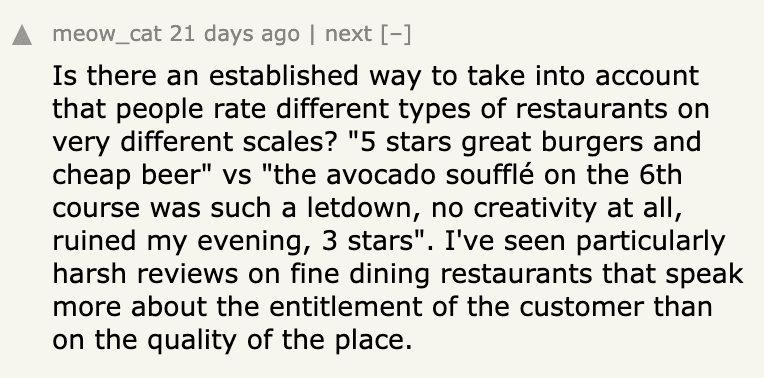 A comment about customer entitlement.