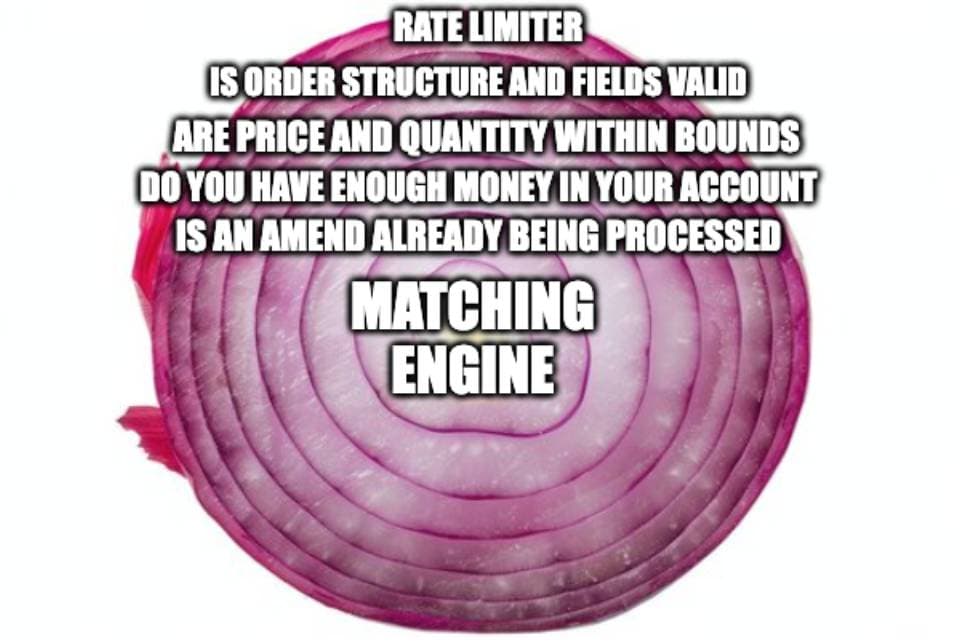 An image of a red onion chopped in half, and the layers are all labelled with different functions.