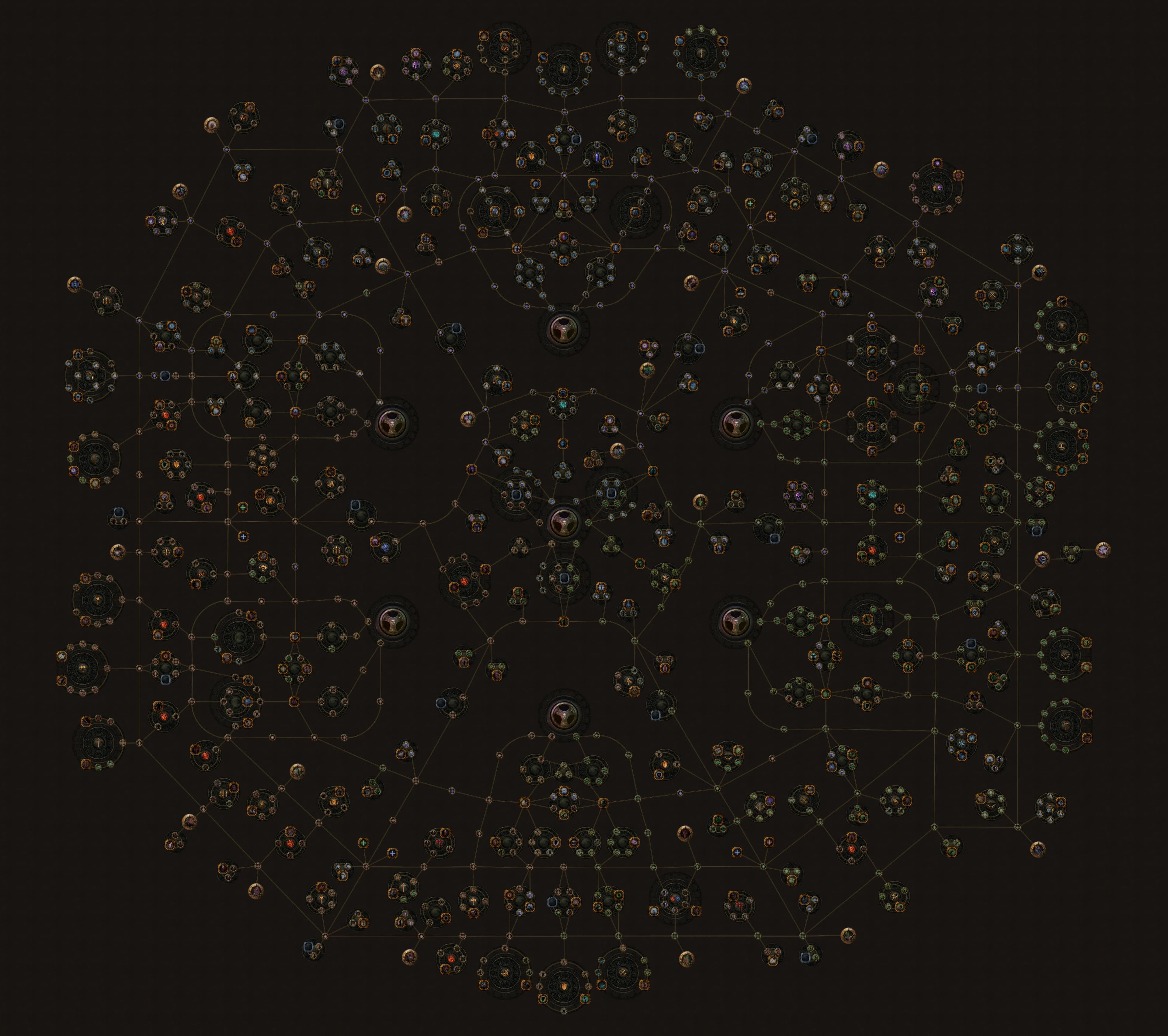 A screenshot of the enourmous skill tree in Path of Exile