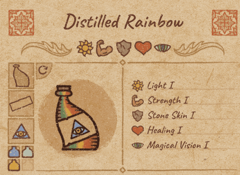 A custom rainbow coloured potion.