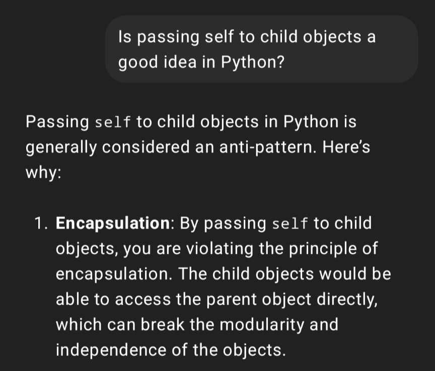 An image of some text from ChatGPT agreeing with me