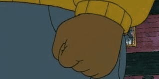 A flipped variant of the Arthur fist meme, darkened so it looks a left hand in darkness. Get it?